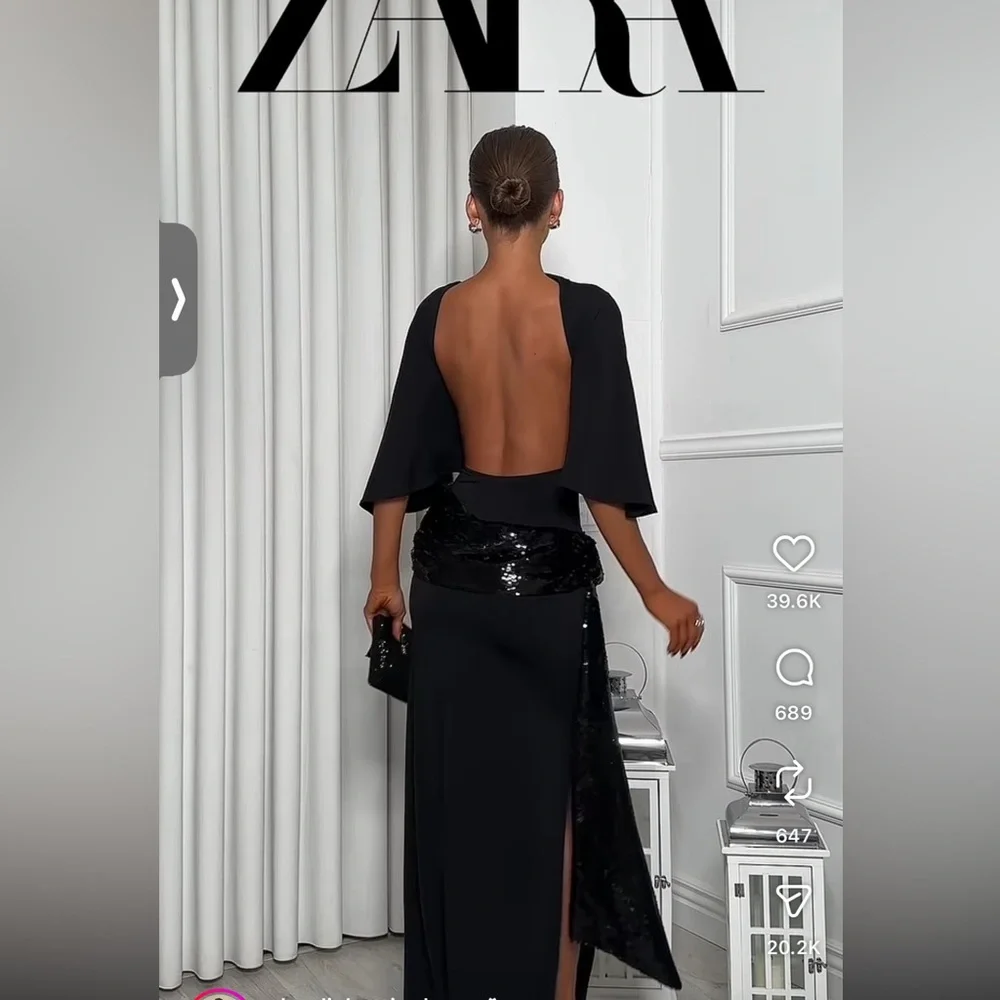 ZARA CUMMERBUND MIDI DRESS - Picture 12 of 17